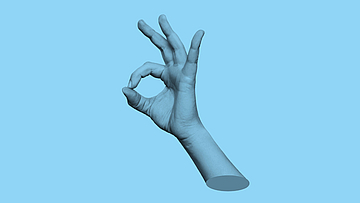 Hand, die ein OK-Zeichen macht