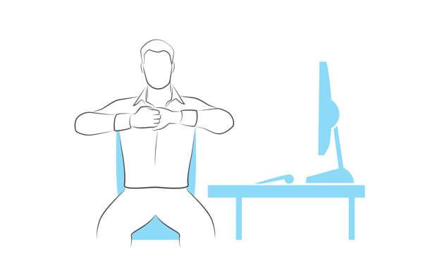 Grafische Darstellung einer Übungen für die Schulter und Nackenmuskulatur