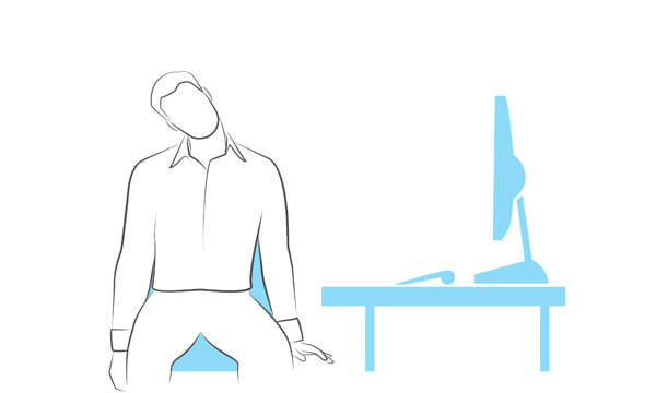 Grafische Darstellung einer Übung zur Dehnung der seitlichen Halsmuskulatur