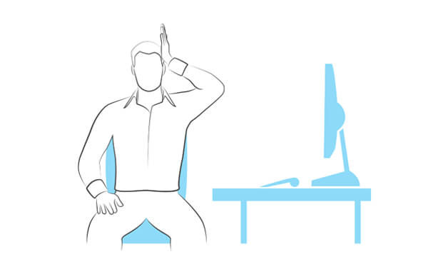 Grafische Darstellung der Übung zur Kräftigung der seitlichen Halsmuskulatur